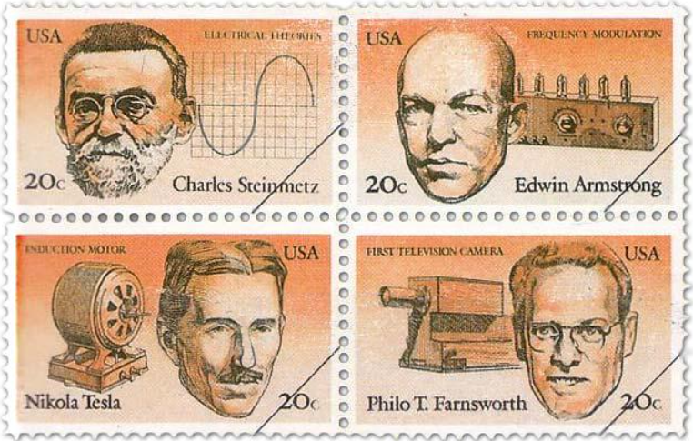 The top right of the USPS 1983 Inventors Stamp Series is dedicated to Edwin Howard Armstrong.