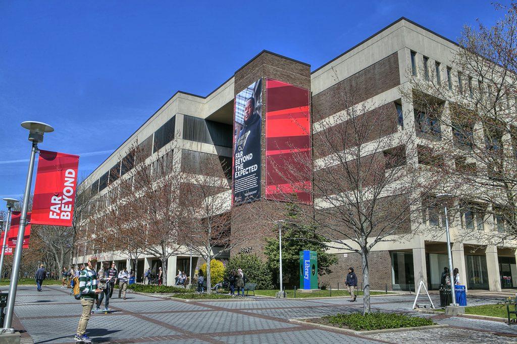 photo of exterior of Melville Library