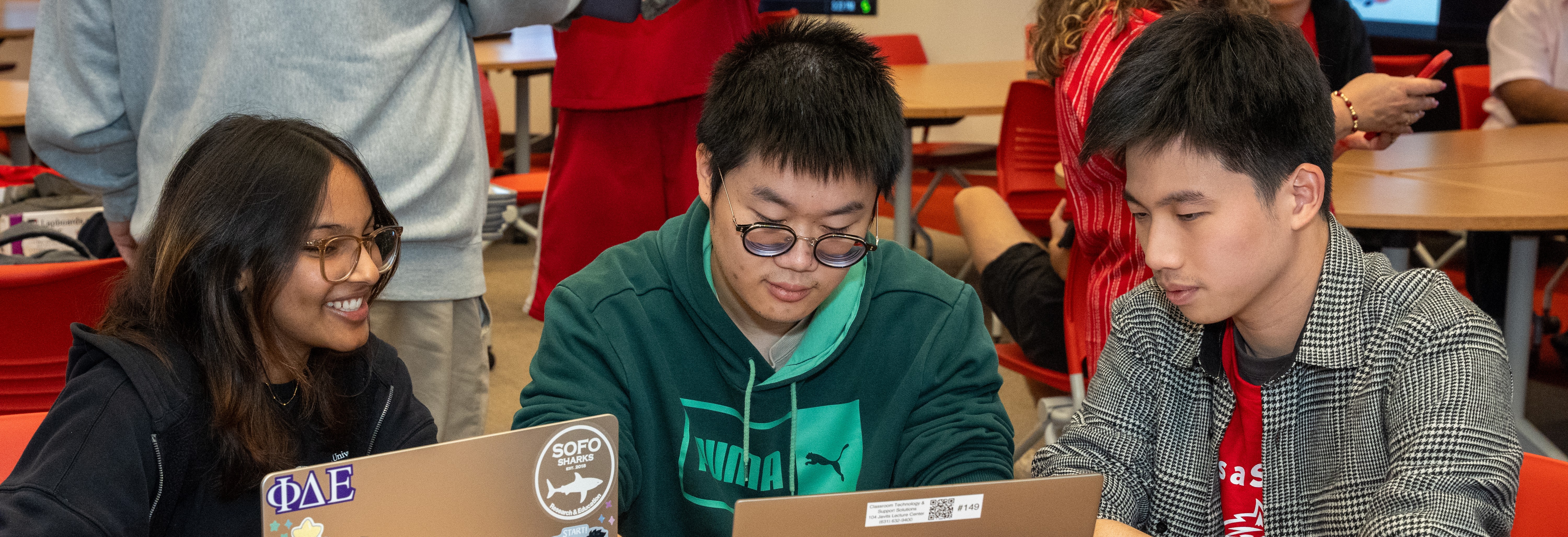 Students with laptops